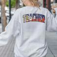 Teacher Filipino Vintage Heritage DNA Flag Women's Sweatshirt Back Print Ash Teacher Filipino Vintage Heritage DNA Flag Women's Sweatshirt Back Print Ash