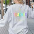 This Teacher Is Glowing Hello Summer End Of School Women's Sweatshirt Back Print Ash This Teacher Is Glowing Hello Summer End Of School Women's Sweatshirt Back Print Ash