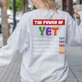 Teacher Growth Mindset Power Of Yet Women's Sweatshirt Back Print Ash Teacher Growth Mindset Power Of Yet Women's Sweatshirt Back Print Ash