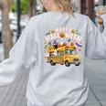 Teacher Halloween School Bus Driver Cute Ghost Witch Party Women's Sweatshirt Back Print Ash