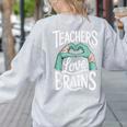 Teacher Halloween Shirt Women Men Teachers Love Brains Women's Sweatshirt Back Print Ash