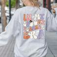 Teacher Halloween In My Spooky Teacher Era Retro Groovy Women's Sweatshirt Back Print Ash