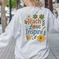 Teacher Inspire Love Women's Sweatshirt Back Print Ash Teacher Inspire Love Women's Sweatshirt Back Print Ash