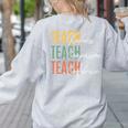 Teacher Kindness Compassion Confidence Teaching Women's Sweatshirt Back Print Ash Teacher Kindness Compassion Confidence Teaching Women's Sweatshirt Back Print Ash