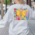 Teacher Pencil Coquette Bow Back To School Teacher Women's Sweatshirt Back Print Ash Teacher Pencil Coquette Bow Back To School Teacher Women's Sweatshirt Back Print Ash