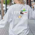 Teacher Puns I'm Tea-Cher Tea Lover Fun Teacher For Men Women Women's Sweatshirt Back Print Ash