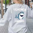 Teacher Shark Teaching Back To School Kindergarten Women's Sweatshirt Back Print Ash Teacher Shark Teaching Back To School Kindergarten Women's Sweatshirt Back Print Ash