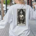 The Teacher Skeleton Tarot Card Women's Sweatshirt Back Print Ash The Teacher Skeleton Tarot Card Women's Sweatshirt Back Print Ash