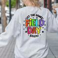 Teacher Student Field Day Let The Games Begin Field Day Women's Sweatshirt Back Print Ash Teacher Student Field Day Let The Games Begin Field Day Women's Sweatshirt Back Print Ash