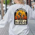 Teacher All Teachers Love Brains Halloween Women's Sweatshirt Back Print Ash