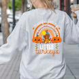 Teacher Thanksgiving Shirt Thankful For My Little Turkeys Women's Sweatshirt Back Print Ash Teacher Thanksgiving Shirt Thankful For My Little Turkeys Women's Sweatshirt Back Print Ash
