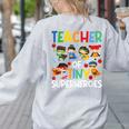 Teacher Of Tiny Superheroes Teach 100th Day Of School Men Women Girls Kids Women's Sweatshirt Back Print Ash