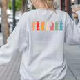 Teacher Word In Sign Language Awareness ASL Back To School Women's Sweatshirt Back Print Ash Teacher Word In Sign Language Awareness ASL Back To School Women's Sweatshirt Back Print Ash