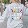 Teacher's Get Your Cray On Dabbing Crayons Women's Sweatshirt Back Print Ash Teacher's Get Your Cray On Dabbing Crayons Women's Sweatshirt Back Print Ash
