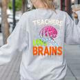 Teachers Love Brains Halloween 2025 Skeleton Costume Women's Sweatshirt Back Print Ash Teachers Love Brains Halloween 2025 Skeleton Costume Women's Sweatshirt Back Print Ash