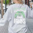 Teachers Love Brains Halloween Costume Trick Treat Zombie Women's Sweatshirt Back Print Ash Teachers Love Brains Halloween Costume Trick Treat Zombie Women's Sweatshirt Back Print Ash