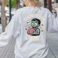Teachers Love Brains Shirt Men Women Teacher Halloween Women's Sweatshirt Back Print Ash