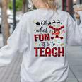 Teachers Oh What Fun It Is To Teach Cute Red Plaid Reindeer Women's Sweatshirt Back Print Ash Teachers Oh What Fun It Is To Teach Cute Red Plaid Reindeer Women's Sweatshirt Back Print Ash