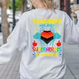 Teachers Are Superheroes – Fun Appreciation Women's Sweatshirt Back Print Ash