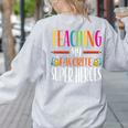 Teaching My Favorite Superheros Men Women SPED Teacher Women's Sweatshirt Back Print Ash