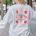 Teaching Is My Jam Teacher Team Crew Cute Strawberry Girls Women's Sweatshirt Back Print Ash Teaching Is My Jam Teacher Team Crew Cute Strawberry Girls Women's Sweatshirt Back Print Ash