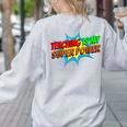Teaching Is My Superpower Comic Back To School Teacher Women's Sweatshirt Back Print Ash