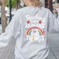 Teaching Tiny Humans Big Things I Teacher Women's Sweatshirt Back Print Ash Teaching Tiny Humans Big Things I Teacher Women's Sweatshirt Back Print Ash