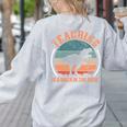 Teaching Is A Walk In The Park Teacher T-Rex Retro Women's Sweatshirt Back Print Ash Teaching Is A Walk In The Park Teacher T-Rex Retro Women's Sweatshirt Back Print Ash