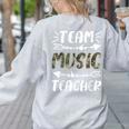 Team Music Teacher Camo Teacher Student Back To School Women's Sweatshirt Back Print Ash Team Music Teacher Camo Teacher Student Back To School Women's Sweatshirt Back Print Ash