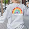 Team Pre-K Teacher Crew Squad Hello Back School Graduation Women's Sweatshirt Back Print Ash Team Pre-K Teacher Crew Squad Hello Back School Graduation Women's Sweatshirt Back Print Ash