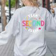 Team Second Grade Teacher Back To School 2nd Grade Squad Women's Sweatshirt Back Print Ash