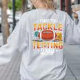 Test Day State Football Tackle Testing Day Sports Teacher Women's Sweatshirt Back Print Ash