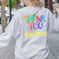Thank You Teacher Appreciation Graduation Men Women Girls Kids Women's Sweatshirt Back Print Ash Thank You Teacher Appreciation Graduation Men Women Girls Kids Women's Sweatshirt Back Print Ash