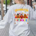 Thankful For My 1st Grade Turkeys Thanksgiving Teacher Fall Women's Sweatshirt Back Print Ash