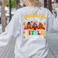 Thankful For My Little Turkeys Teacher Thanksgiving Teachers Women's Sweatshirt Back Print Ash