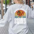 Thanksgiving Dance Teacher Gobble Squad Turkey Women's Sweatshirt Back Print Ash