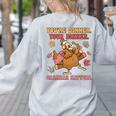 Thanksgiving Grammar Thankful English Teacher Fall Turkey Women's Sweatshirt Back Print Ash