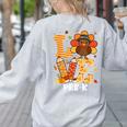 Thanksgiving Love Pre-K Teacher Turkey Autumn Fall For Men Women Girls Kids Women's Sweatshirt Back Print Ash