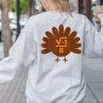 Thanksgiving Math Teacher Math Symbol Men Women Girls Kids Women's Sweatshirt Back Print Ash