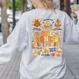 Thanksgiving One Thankful Art Teacher Fall Groovy Men Women Women's Sweatshirt Back Print Ash Thanksgiving One Thankful Art Teacher Fall Groovy Men Women Women's Sweatshirt Back Print Ash