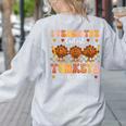 Thanksgiving Teacher I Teach The Cutest Turkeys In The Flock Women's Sweatshirt Back Print Ash