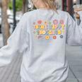 Think Happy Thoughts Teens Spring Positive Message Teachers For Men Women Girls Kids Women's Sweatshirt Back Print Ash