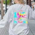 Tie Dye Happy 100th Day Of School Teacher Student 100 Days Women's Sweatshirt Back Print Ash Tie Dye Happy 100th Day Of School Teacher Student 100 Days Women's Sweatshirt Back Print Ash