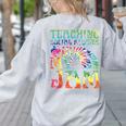 Tie Dye Teaching Social Studies Is My Jam Sunglasses Teacher Women's Sweatshirt Back Print Ash