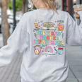 The Tired Teachers Department Retro Groovy Back To School Women's Sweatshirt Back Print Ash The Tired Teachers Department Retro Groovy Back To School Women's Sweatshirt Back Print Ash