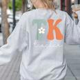 TK Teacher Retro Groovy Vintage Happy First Day Of School Women's Sweatshirt Back Print Ash