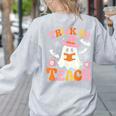 Trick Or Teach Cute Floral Ghost Teacher Halloween Costume Women's Sweatshirt Back Print Ash Trick Or Teach Cute Floral Ghost Teacher Halloween Costume Women's Sweatshirt Back Print Ash