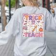 Trick Or Teach Retro Halloween Teacher Look Women's Sweatshirt Back Print Ash Trick Or Teach Retro Halloween Teacher Look Women's Sweatshirt Back Print Ash