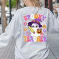 Trick Or Teach Spooky Teacher Ghost Halloween Teacher Women's Sweatshirt Back Print Ash