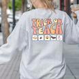 Trick Or Teach With Symbols Special Education Teacher Spooky Women's Sweatshirt Back Print Ash Trick Or Teach With Symbols Special Education Teacher Spooky Women's Sweatshirt Back Print Ash